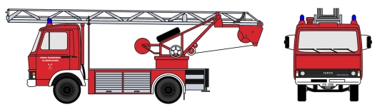 Loewe 4108 - H0 - Iveco Magirus Zeta  90M5 - DL18 Feuerwehr Allershausen